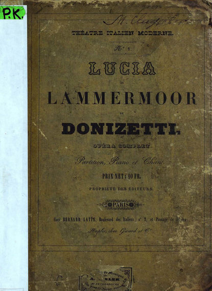 Lucia di Lammermoor de G. Donizetti - ноты