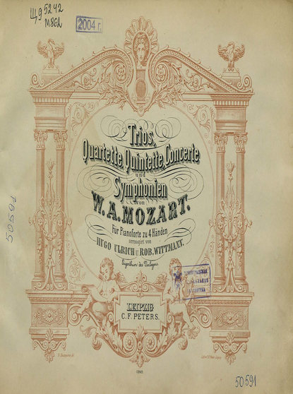 Trios, Qartette, Quintette, Concerte und Symphonien von W. A. Mozart - ноты