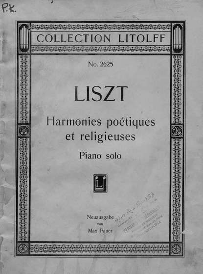 Auswahl aus Harmonies poetiques et religieuses - ноты