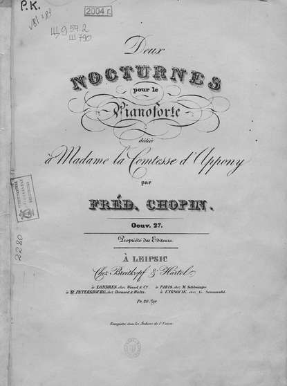 Deux nocturnes pour le pianoforte par Fred. Chopin - ноты