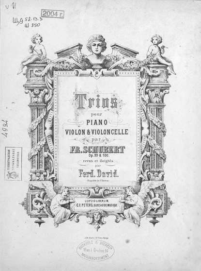Trios pour piano, violon et violoncelle par Fr. Schubert - ноты