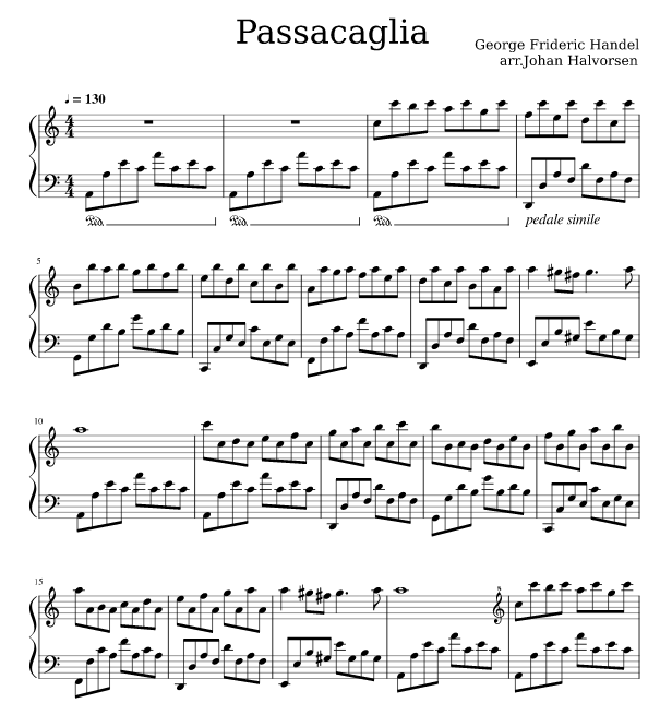 handel passacaglia ноты для фортепиано