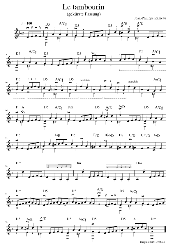 тамбурин клавесин ноты