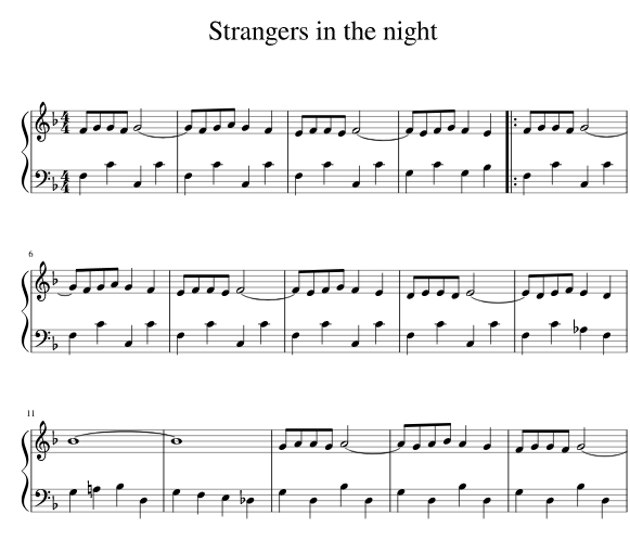Strangers in the night ноты для фортепиано