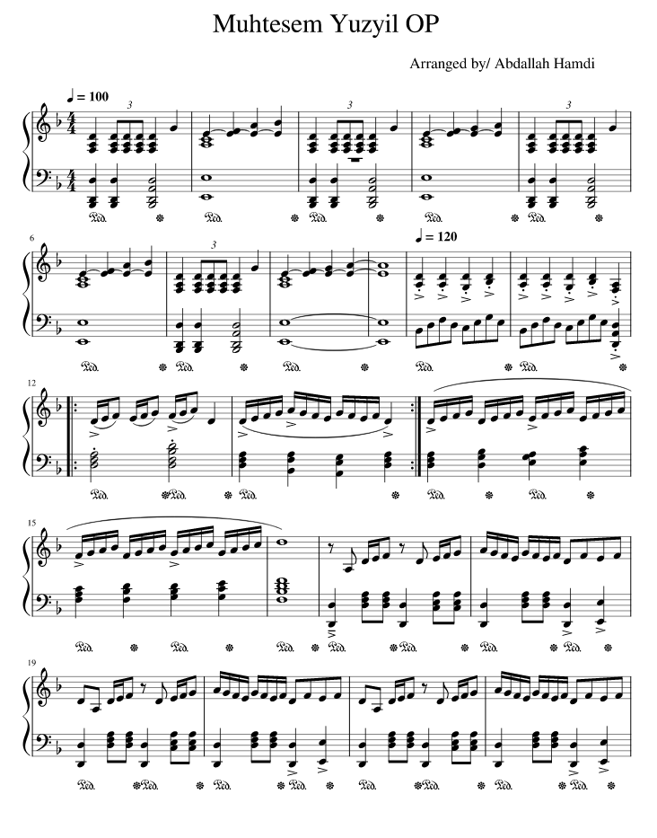 ноты для фортепиано великолепный век - 1