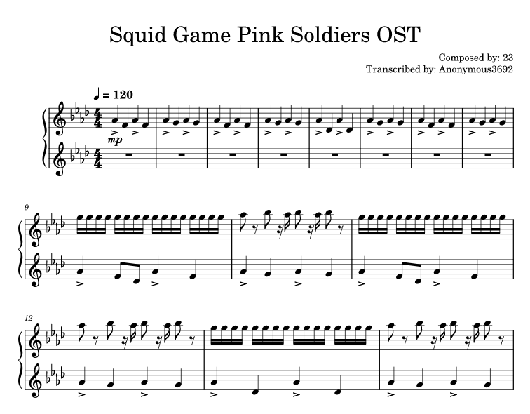 Pink Soldiers - ноты
