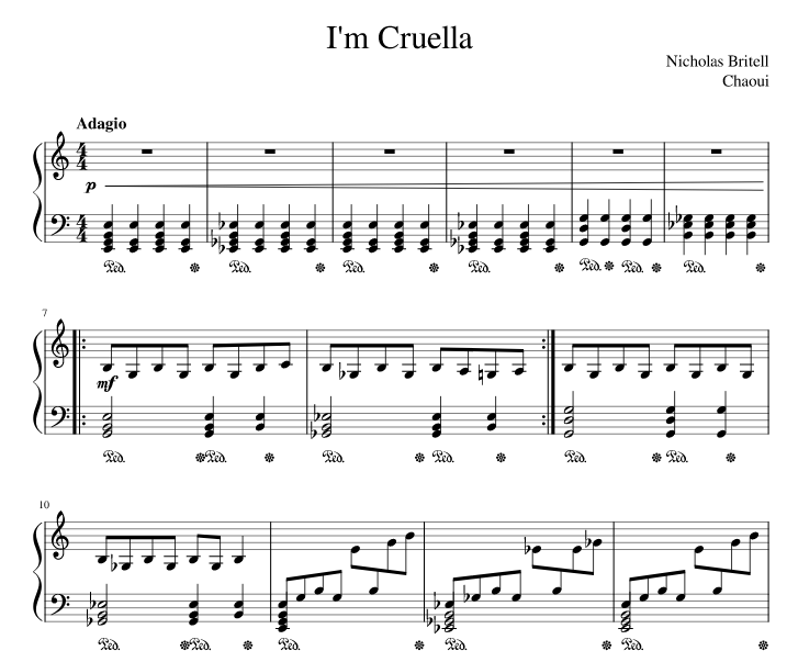 I'm Cruella - скачать ноты