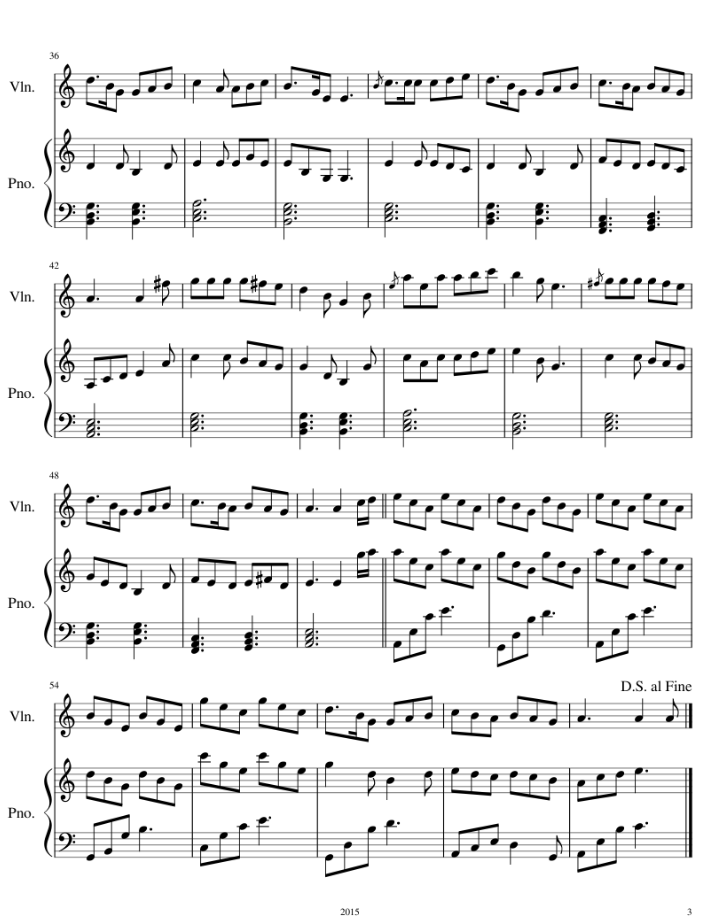 Зеленые рукава - ноты для скрипки и фортепиано - страница 3