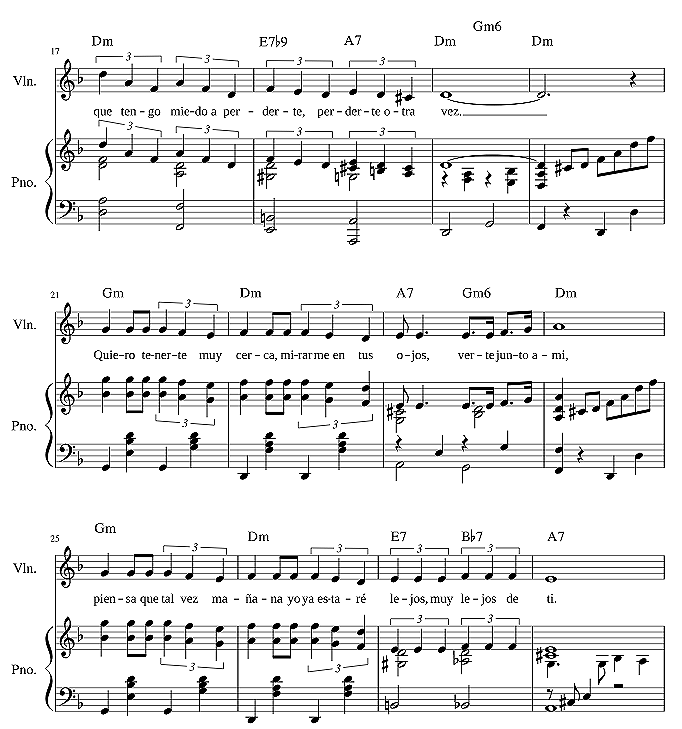 Besame mucho - Ноты для скрипки и фортепиано 2