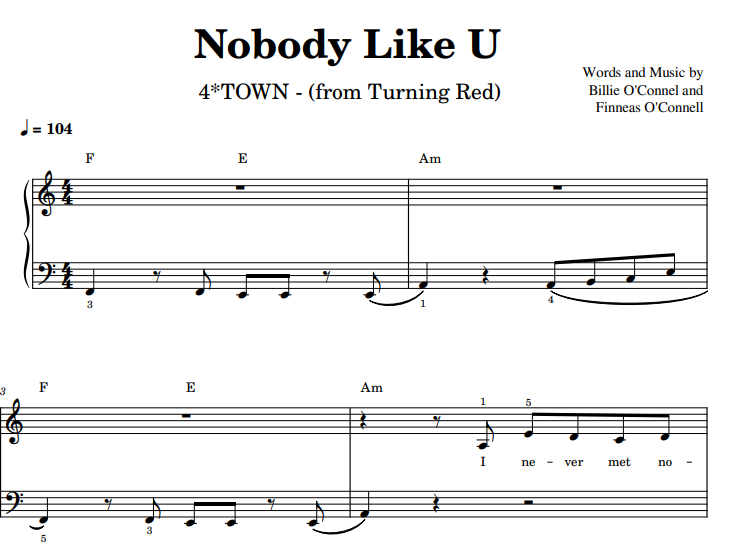 4 TOWN - Nobody Like U ноты