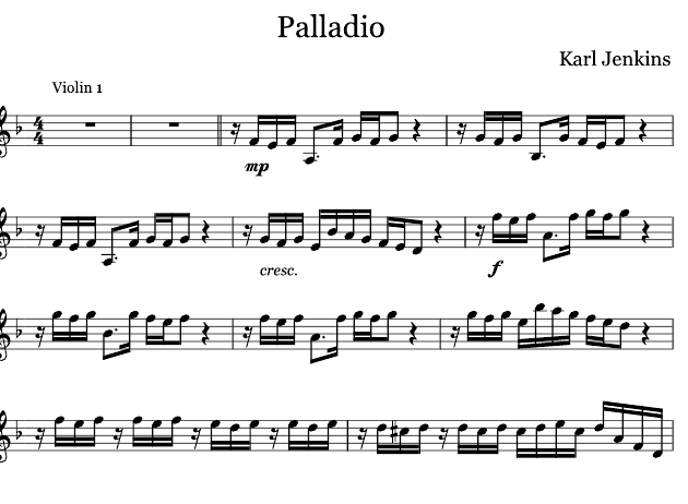 Палладио - ноты для скрипки скачать