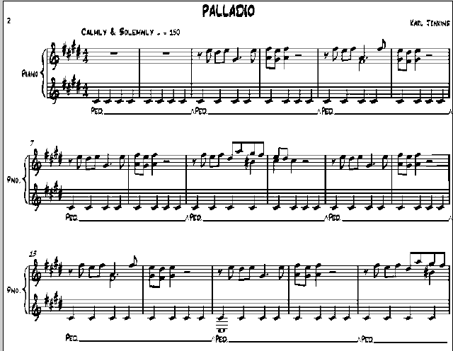 Палладио - ноты для форепиано