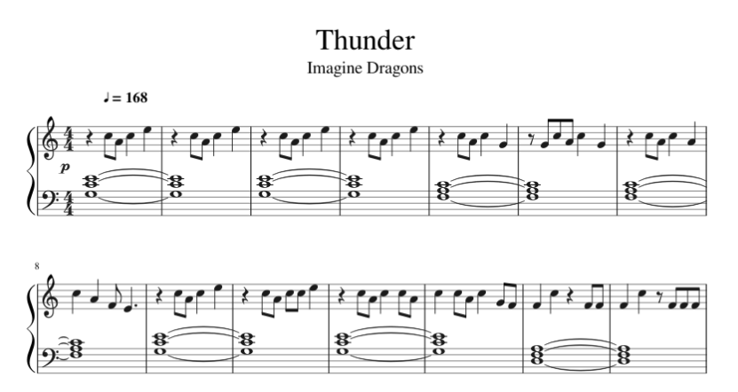 ноты Thunder