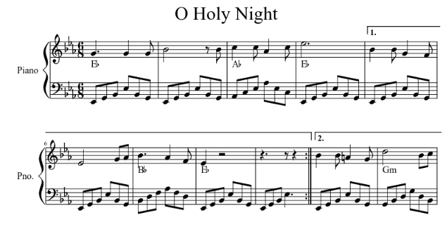 ноты holy night