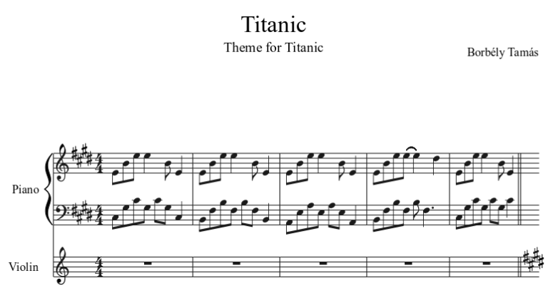 тема из титаника скрипка и фортепиано