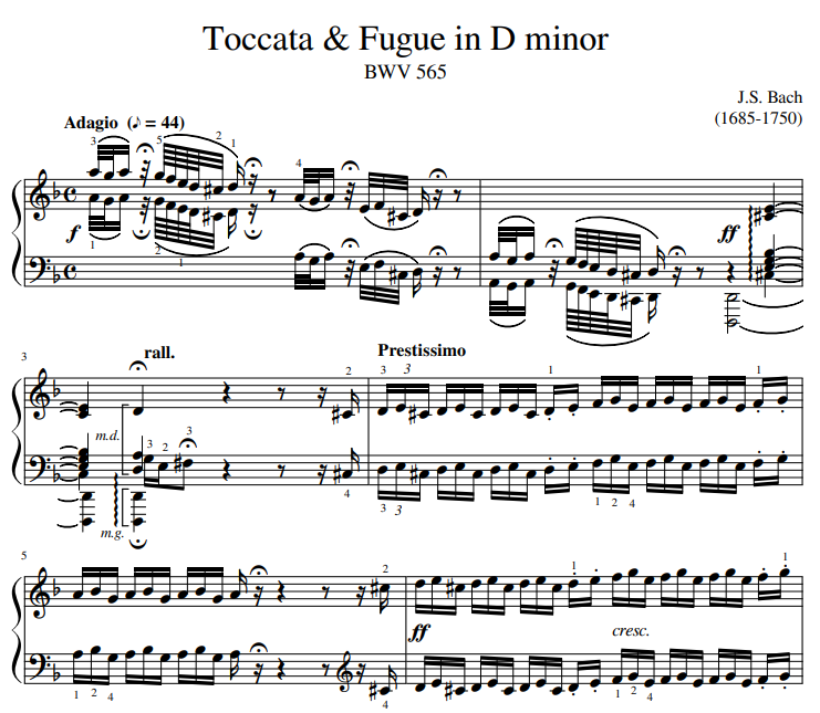 J.S. Bach - Toccata & Fugue in D minor, BWV 565