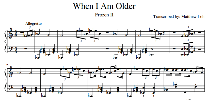 When I Am Older ноты для фортепиано
